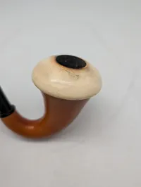 Vintage Calabash Tobacco Pipe with Meerschaum Cap and Amber-Toned Stem