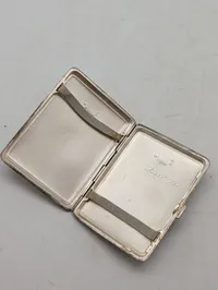 Hans Hansen cigaretetui i sølv med gravering, 1939 Ingeniør regimentet 