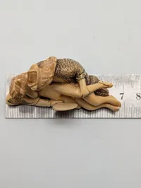 Antik JAPANESE HAND CARVED EROTIC NETSUKE FIGURES EDO / MEIJI PERIODE 