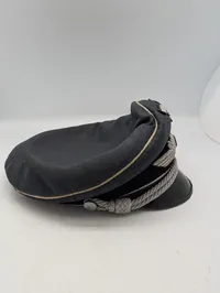 Tysk Luftwaffe Officerskasket med Broderet Ørn og Kokarde, Fantastisk form 