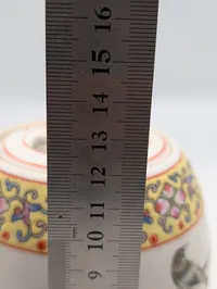 Kinesisk Famille Rose porcelænsvase med fugle- og blomstermotiv