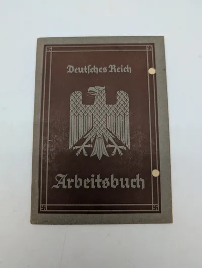 Tysk Arbejdsbog (Arbeitsbuch) fra Det Tredje Rige, ca. 1930-1940