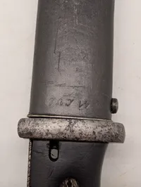 Tysk Mauser K98 Bajonet S84/98 med tilhørende metalskede, nummerens 