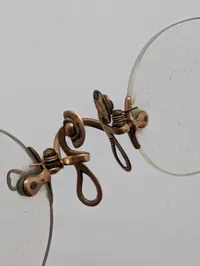 Antique Gold-Filled Rimless Pince-Nez Spectacles with Original Case