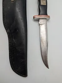 G96 Brand Model 930 Rust Proof Steel Hunting Knife with Leather Sheath