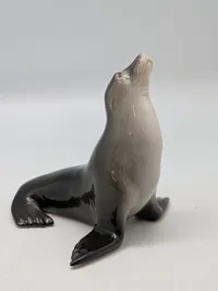 Lomonosov LFZ porcelænsfigur af en sæl, stemplet Made in USSR