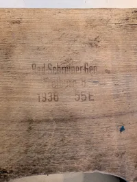 1938 German Wood Furniture RAD Component with Bad Schwanenstadt Stamp