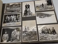 To vintage fotoalbum i læder og tekstil Soldat før under og efter krigen DK 