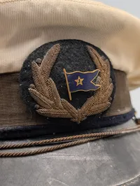 Vintage Maritim Kasket med Broderet Emblem