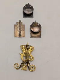 Danish King Christian X 70th Birthday Emblems ( Kongemærker ) and Royal Monogram Pin