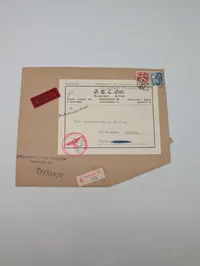 G. E. C. Gad Rekommandret Ekspresbrev fra København til Erstein, Elsass