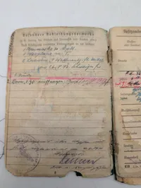 Tysk Luftwaffe Soldbuch fra 2. Verdenskrig tilhørende Karl Burkhardt
