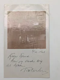 1908 Norwegian Real Photo Postcard with Handwritten Inscription