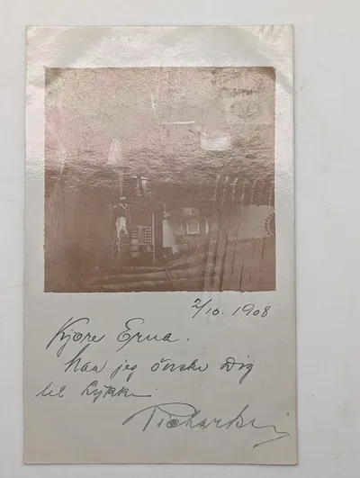 1908 Norwegian Real Photo Postcard with Handwritten Inscription