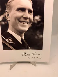 Søren Kam, signeret sort-hvidt portrætfoto i Schalburg uniform 