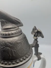 Tysk Militær Reservist Ølkrus med Zeppelin-låg, 1912-13 Tondern (Tønder) 