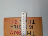 Metalskilt med advarsel: Trespassers Beware - The 9mm is Faster Than 911