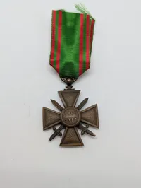 Fransk Croix de Guerre 1914-1917 Krigskors med Originalt Bånd