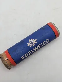 Vintage Edelweiss Tabletten Glasrør med Korkprop WW2 