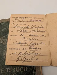 Tysk Arbejdsbog for Udlændinge (Arbeitsbuch für Ausländer) fra 1943