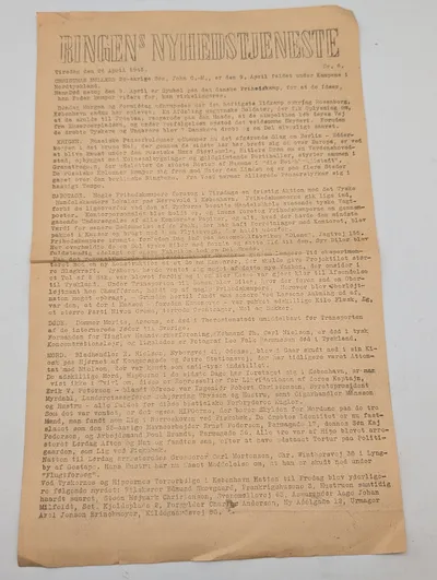 Ringens Nyhedstjeneste, Illegal Dansk Modstandsavis, 24. april 1945