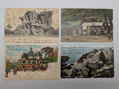 Set of Four Early 20th Century International Topographical Postcards