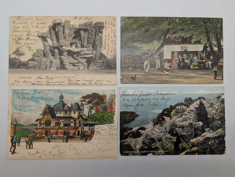 Set of Four Early 20th Century International Topographical Postcards