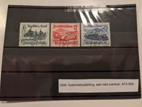 Tyskland 1939 Deutsches Reich Automobiludstilling frimærkesæt