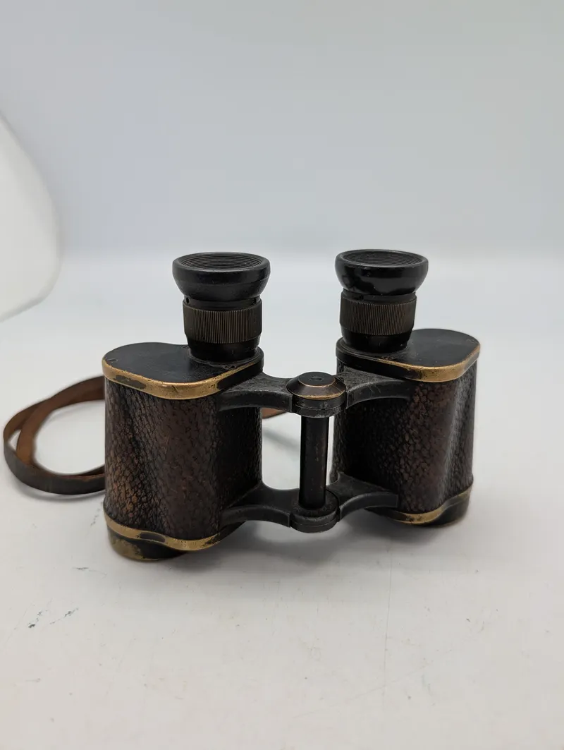 Tysk WW2 Dienstglas 6x30 militær kikkert med læderrem med gradindeling 