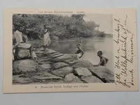 Det Danske Missionsselskab Postcard, Brahmins by the River, India, 1910