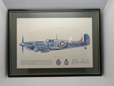 Dugald Cameron, Spitfire IIA P7350 'EB-Z' signeret litografi