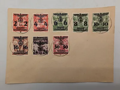 WWII General Government Occupied Poland Overprinted Stamp Set
