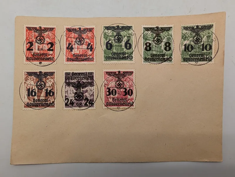 WWII General Government Occupied Poland Overprinted Stamp Set