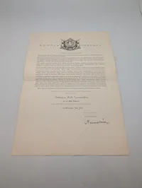 Finsk Mindediplom for Vinterkrigen 1939-1940, underskrevet af Mannerheim