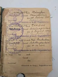 Tysk Luftwaffe Soldbuch fra 2. Verdenskrig tilhørende Karl Burkhardt