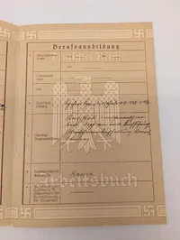 Tysk Arbejdsbog (Arbeitsbuch) fra Det Tredje Rige, ca. 1930-1940