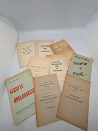 Samling af 9 danske nazistiske propaganda-pamfletter fra 2. verdenskrig