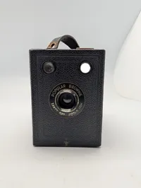 Kodak Popular Brownie Box Camera with Leather Carrying Case