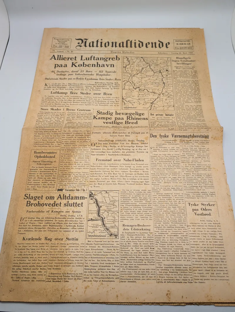 Nationaltidende Avis, 22. marts 1945, Allieret Luftangreb på København