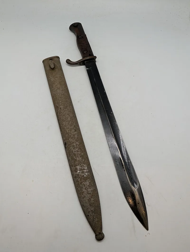 Tysk M1898/05 'Butcher' bajonet med skede