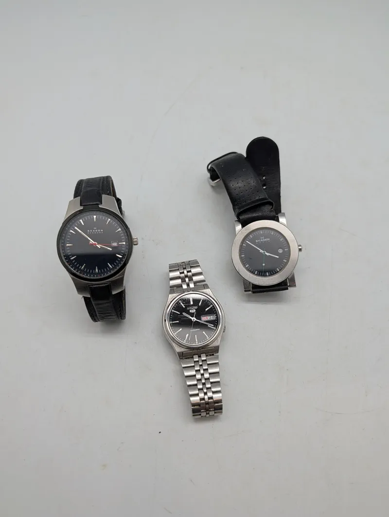 Samling af tre herreure fra Seiko og Skagen