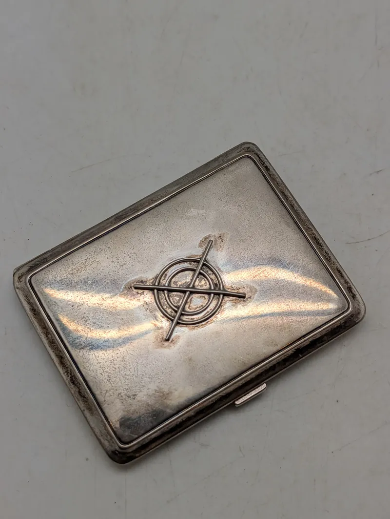Hans Hansen cigaretetui i sølv med gravering, 1939 Ingeniør regimentet 