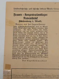 Ravensbrück Koncentrationslejr Brev fra Jadwiga Krol, Oktober 1943