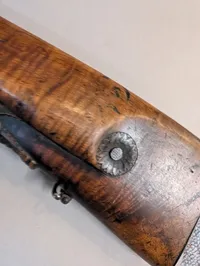 Antique Double-Barrel Percussion Shotgun with Carved Stag Stock