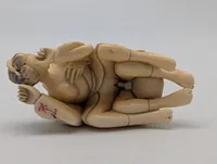 Antik JAPANESE HAND CARVED EROTIC NETSUKE FIGURES EDO / MEIJI PERIODE 