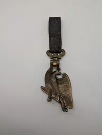 Antik messing Trommeophæng med ørn og læderrem Tysk WW1 