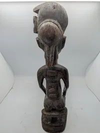 West African Baule Blolo Bian Wood Carved Male Spirit Spouse Figure