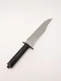 Vintage Stainless Steel Survival Knife with Sawback and Compass Pommel