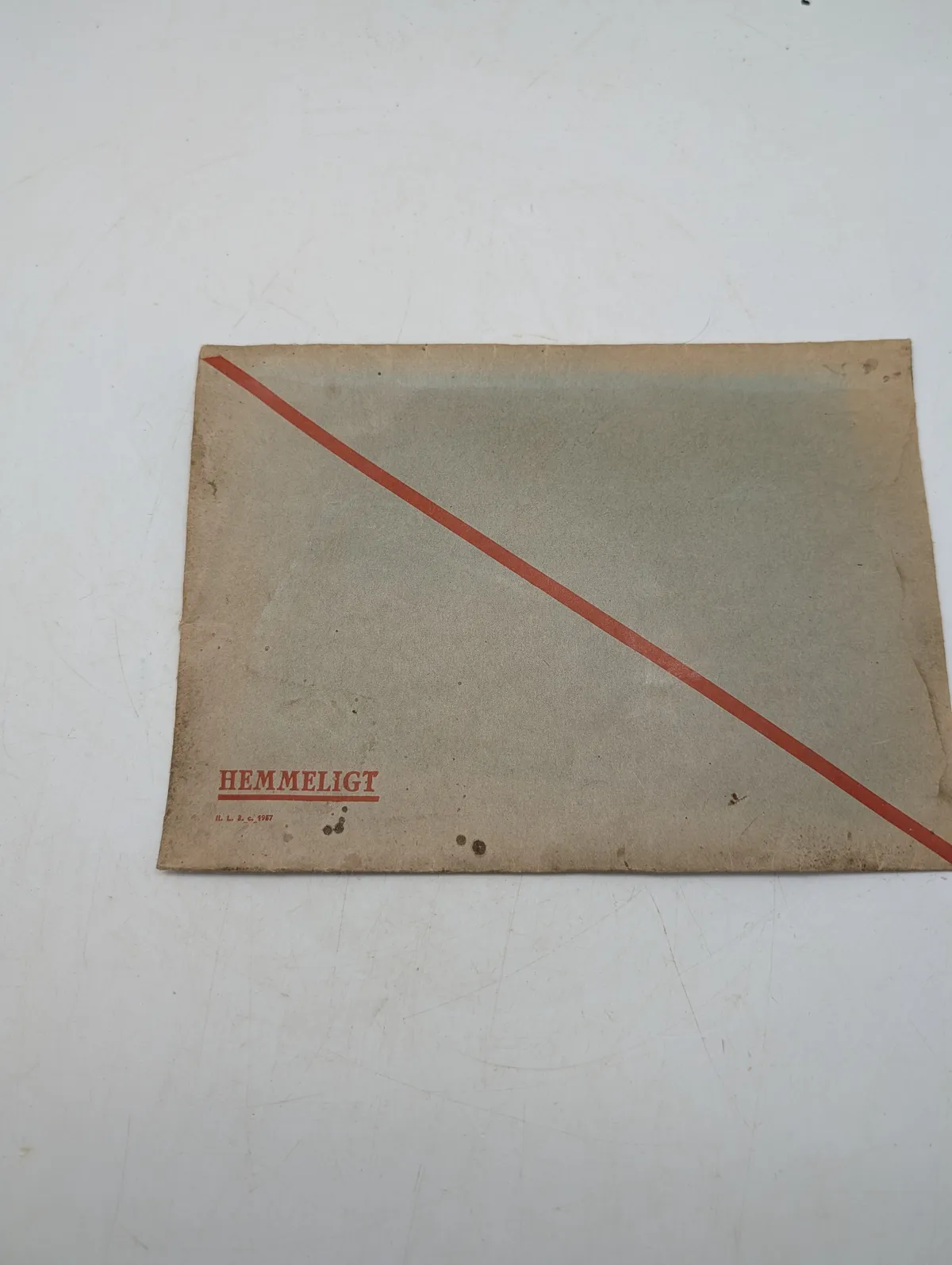 Dansk militær konvolut mærket "HEMMELIGT" fra 1957