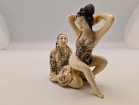 Antik JAPANESE HAND CARVED EROTIC NETSUKE FIGURES EDO / MEIJI PERIODE